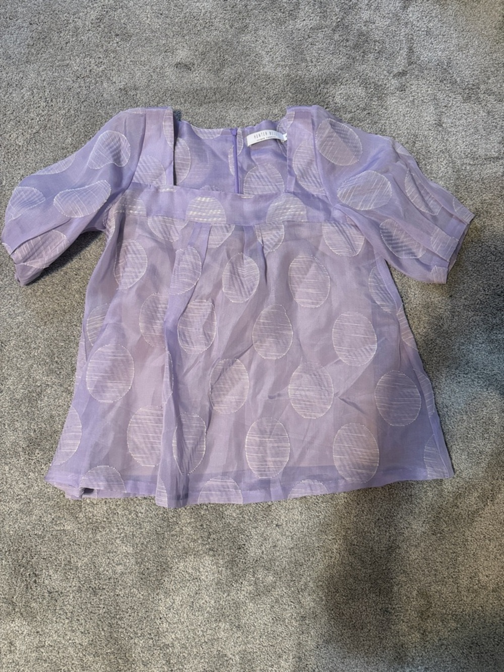 HUNTER BELL Lavender Dot Sheer Blouse